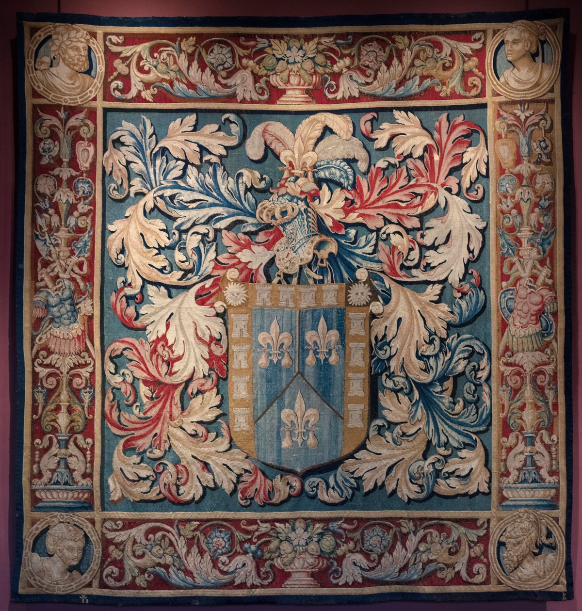 Kuvakudos, jossa De Nagera -suvun vaakuna. Mestari AL. Noin 1550 (kuvakudos) tekijältä Belgian School