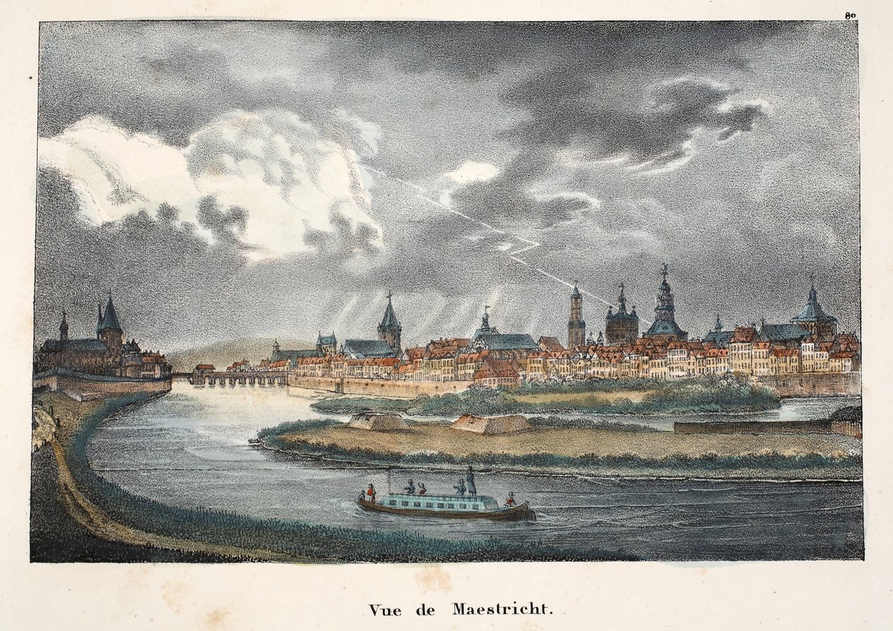 Vue de Maestricht, n. 1895 (fotokromi) tekijältä Belgian School