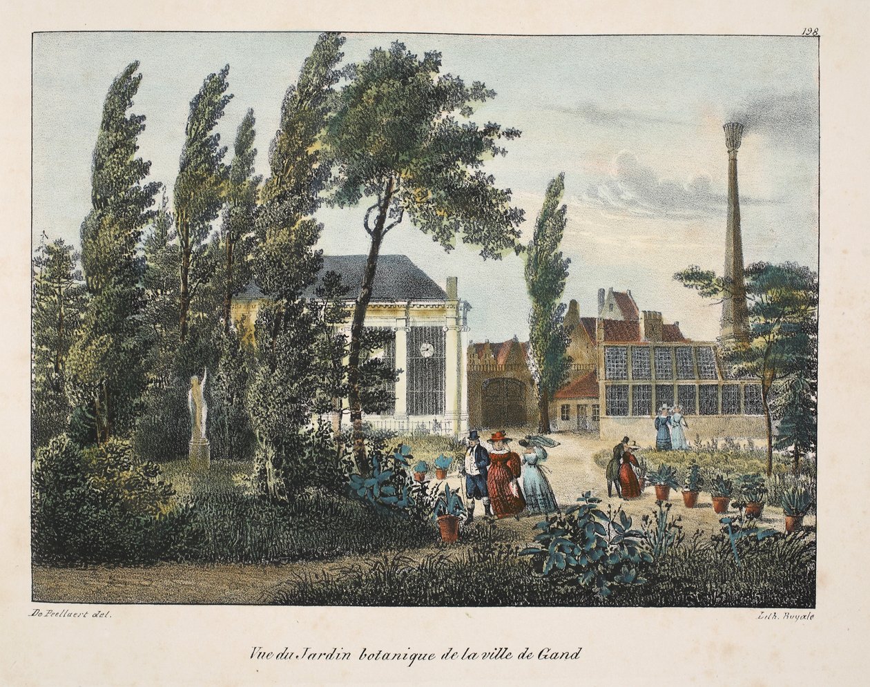 Näkymä Gentin kaupungin kasvitieteelliseen puutarhaan, n. 1895 (valokuva) tekijältä Belgian School