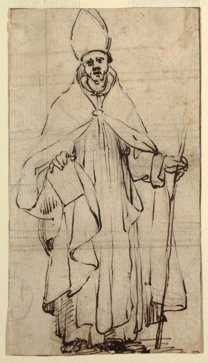 Piirros, Seisova piispa, n. 1620 tekijältä Belisario Corenzio