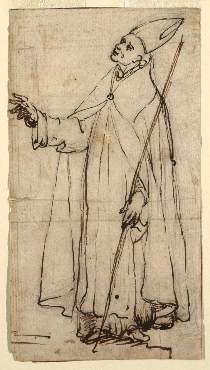 Piirros, Seisova piispa, n. 1620 tekijältä Belisario Corenzio