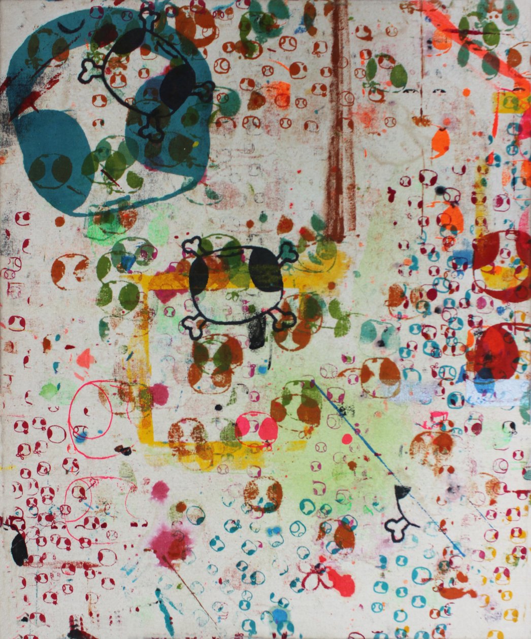 Story Telling, 2007 (silkkipainatus raakakankaalle) tekijältä Bella Larsson