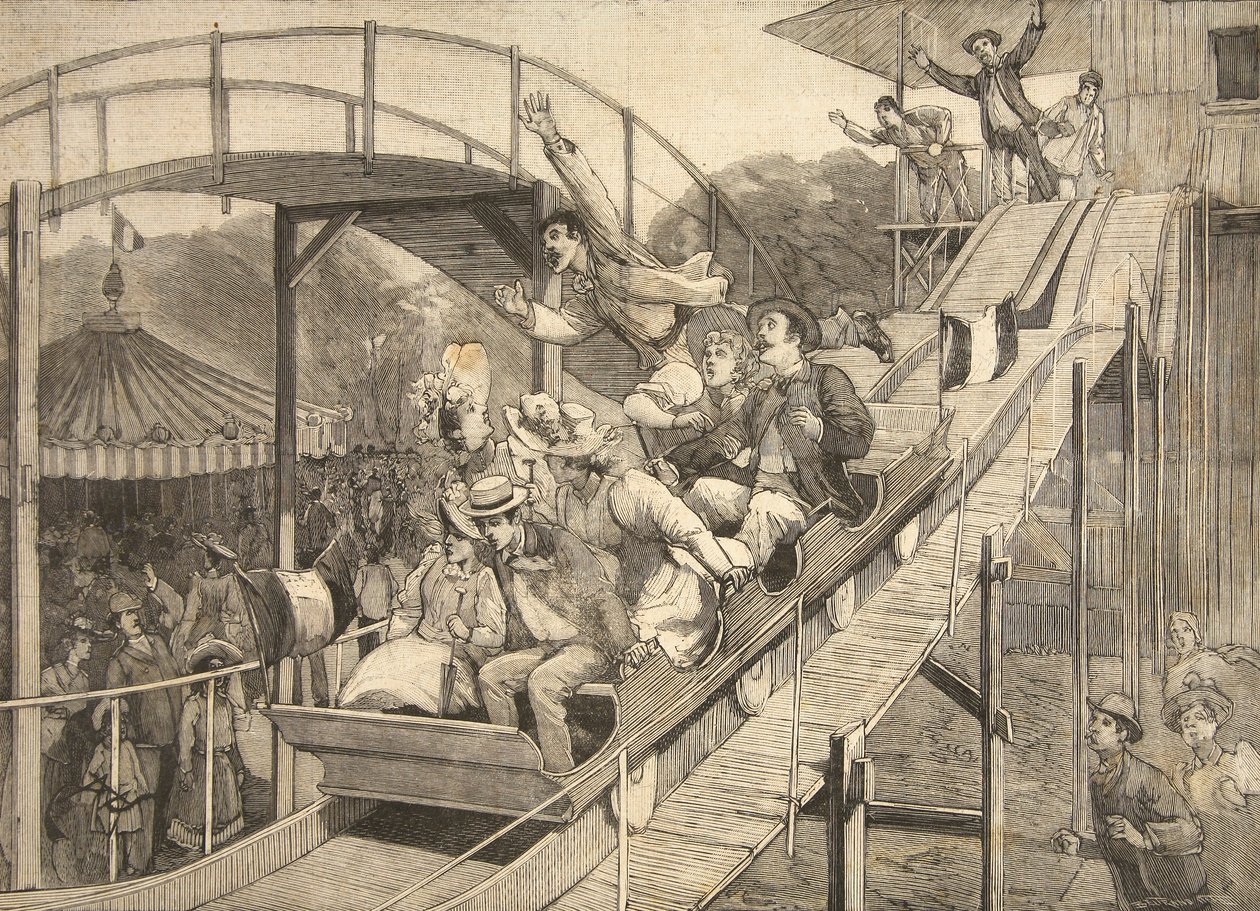 Tivolionnettomuus Venäjän vuorilla, Saint-Cloud, Le Petit Parisien, 26. heinäkuuta 1891. tekijältä Beltrand and Clair Guyot, E. Dete