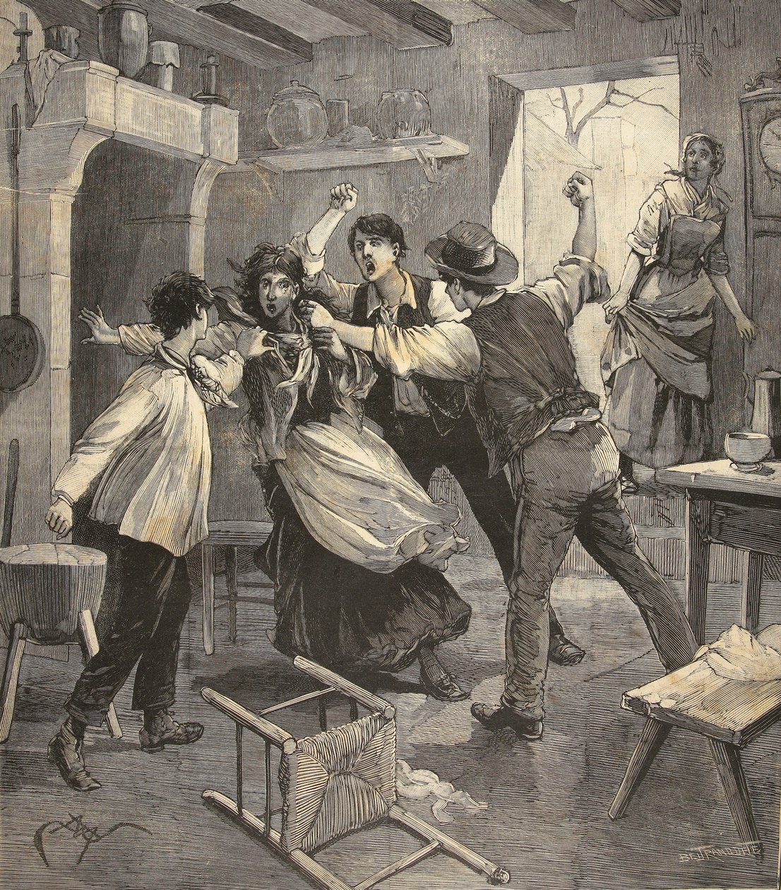 Äiti, jonka lapset tappoivat Le Petit Parisienista, 9. elokuuta 1891 tekijältä Beltrand and Clair Guyot, E. Dete