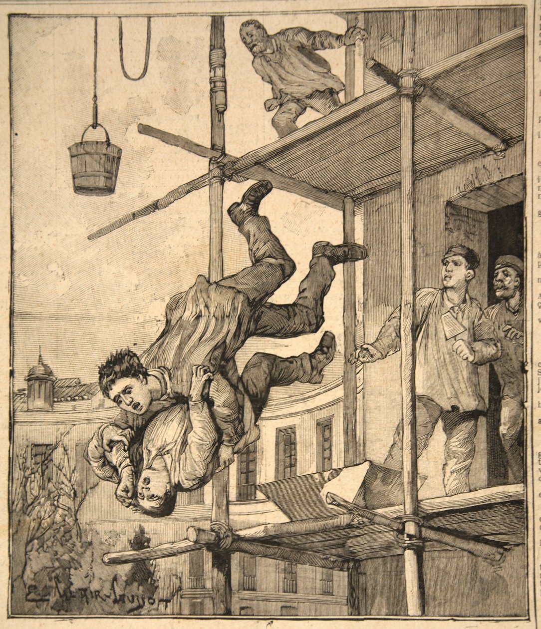 Toulousen draama, Le Petit Parisien, 1891 tekijältä Beltrand and Clair Guyot, E. Dete