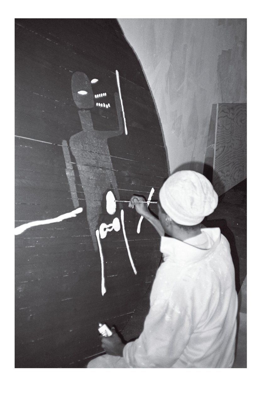 Jean-Michel Basquiatin maalaus "Record", Area, New York. tekijältä Ben Buchanan