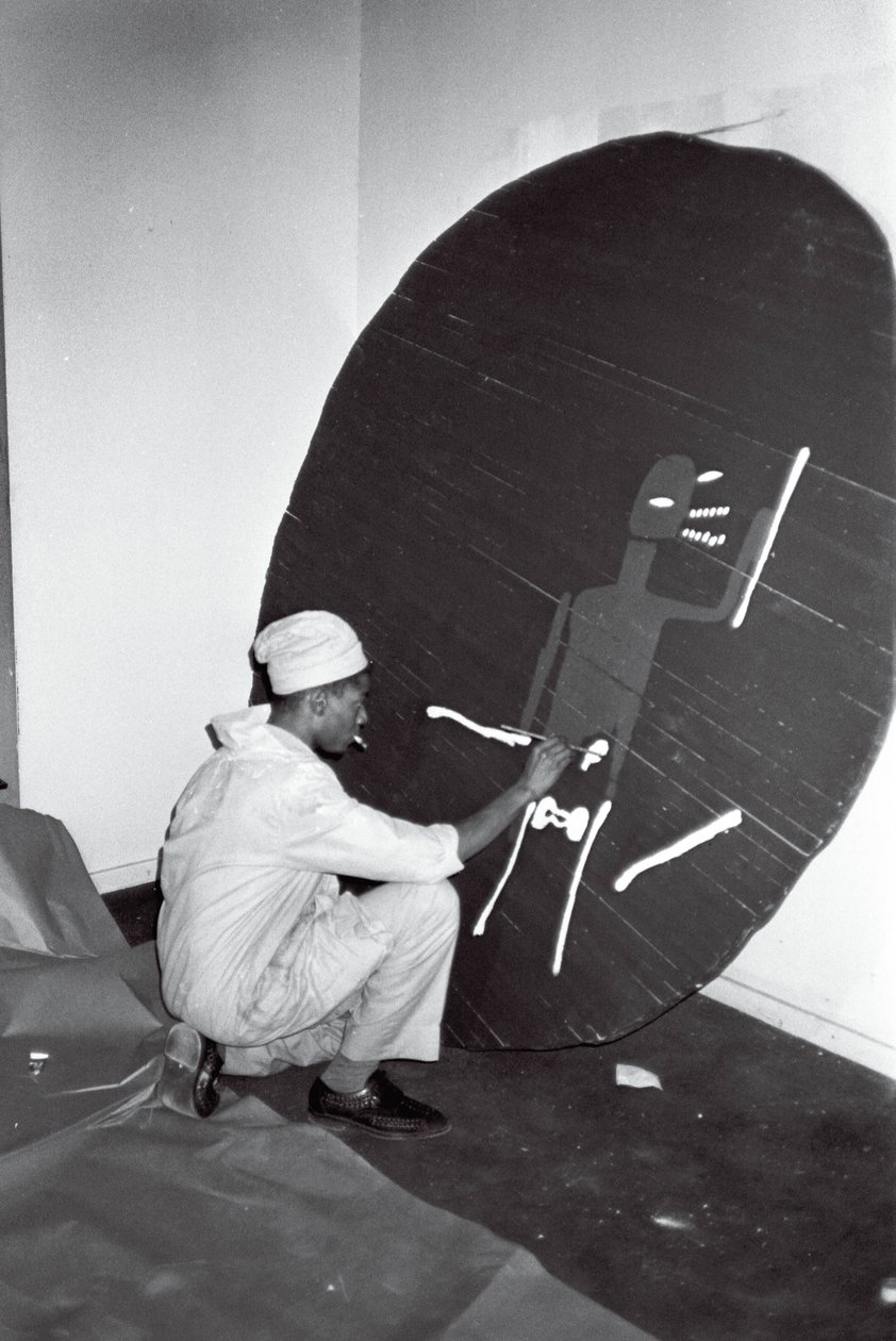 Jean-Michel Basquiatin maalaus "Record", Area, New York. tekijältä Ben Buchanan