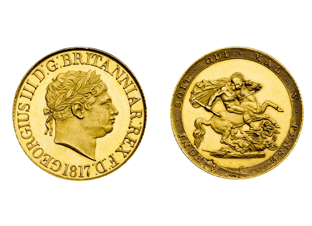Suvereeni, 1817 (kulta) tekijältä Benedetto Pistrucci