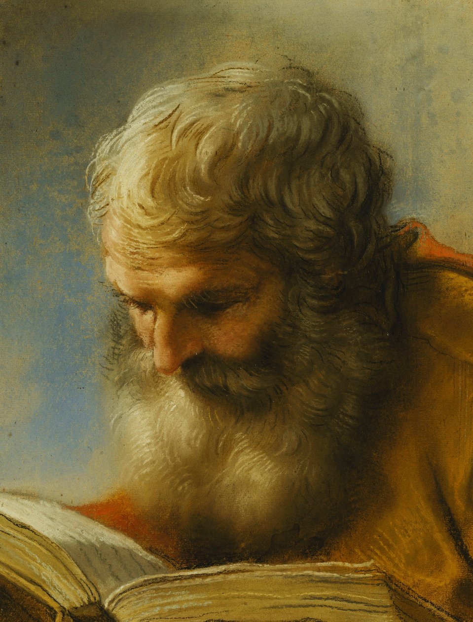 Parrakas apostoli lukemassa, 1712 tekijältä Benedetto Luti