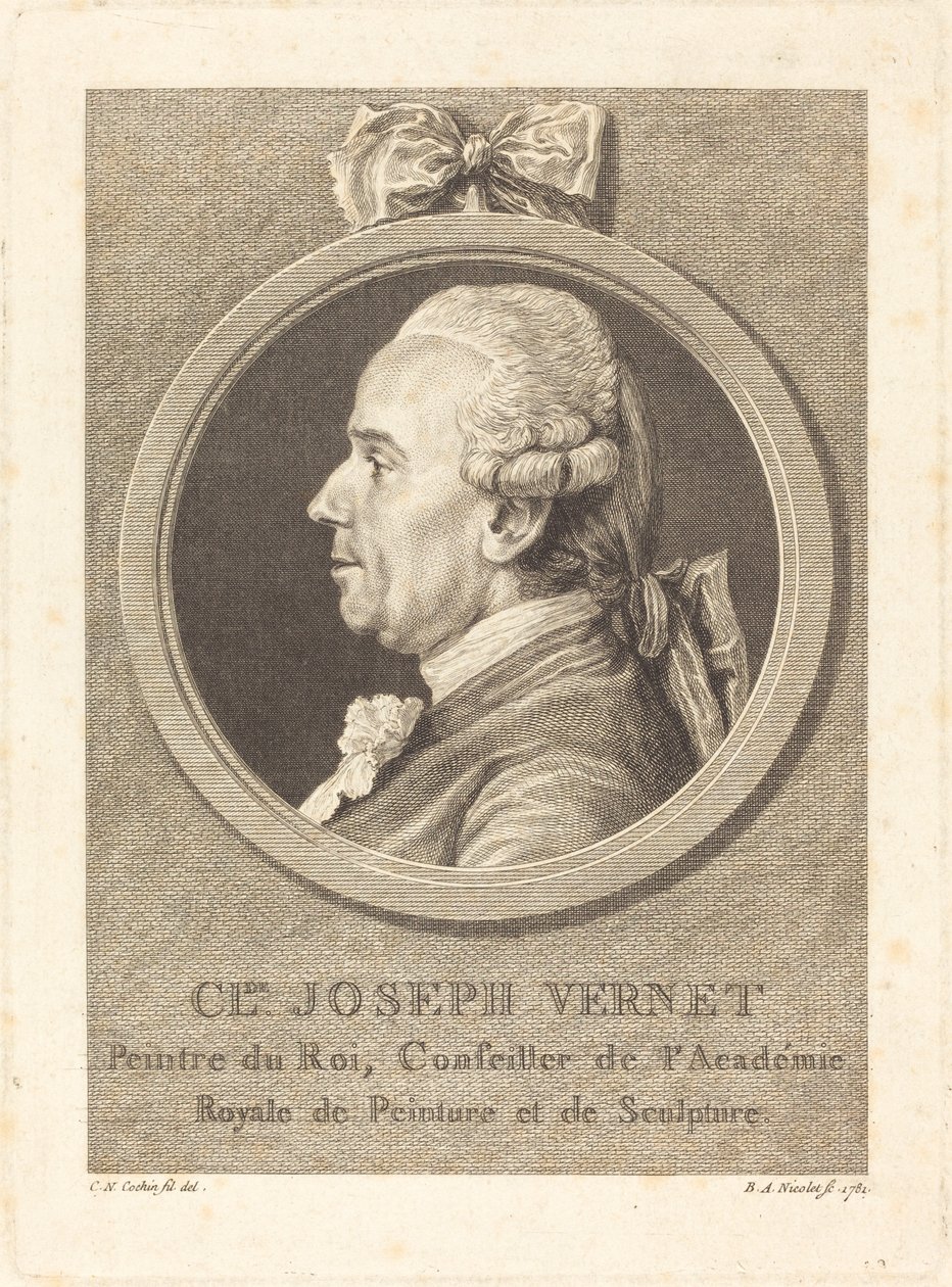 Claude Joseph Vernet tekijältä Benedict Alphonse Nicolet after Charles Nicolas Cochin II