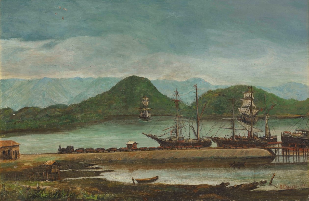 Benedito Calixto - Santosin satama, SP, 1888 tekijältä Benedito Calixto