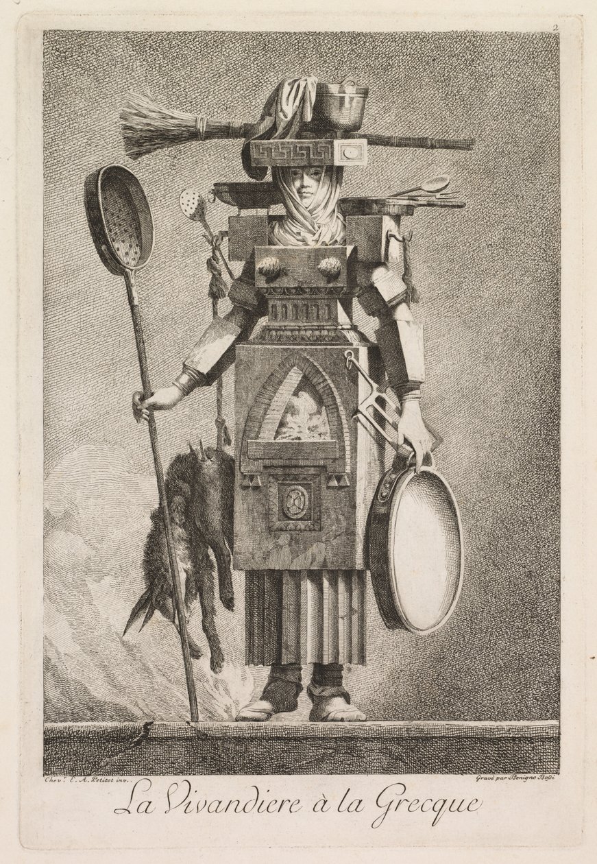 Masquerade à la Grecque: La Vivandière à la Grecque, levy 2, 1771. tekijältä Benigno Bossi