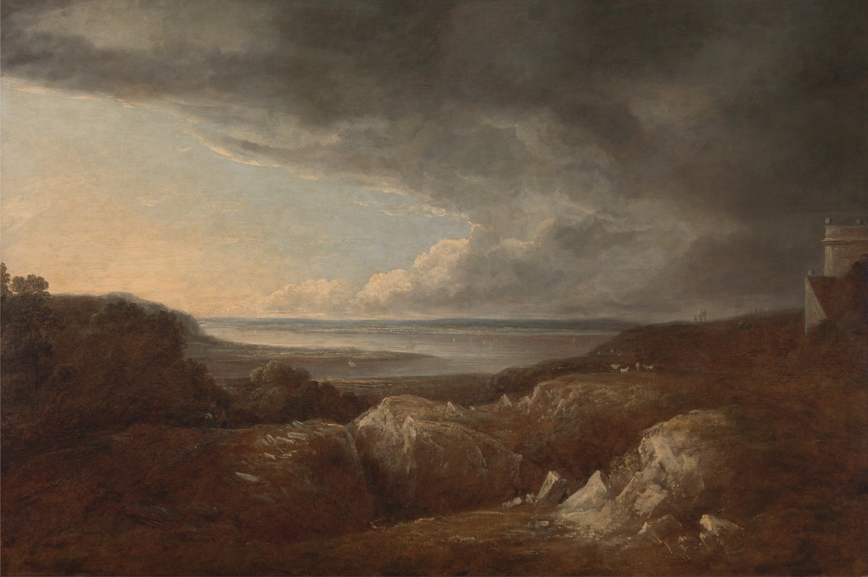 Näkymä Severn -joelle, lähellä Kings Westonia, Lord de Cliffordin istuin tekijältä Benjamin Barker