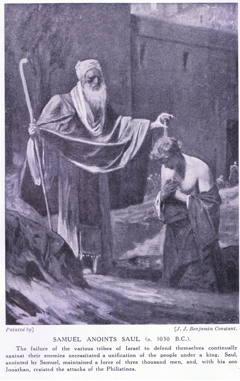 Samuel anoints Saul circa 130 BC tekijältä Jean Joseph Benjamin Constant