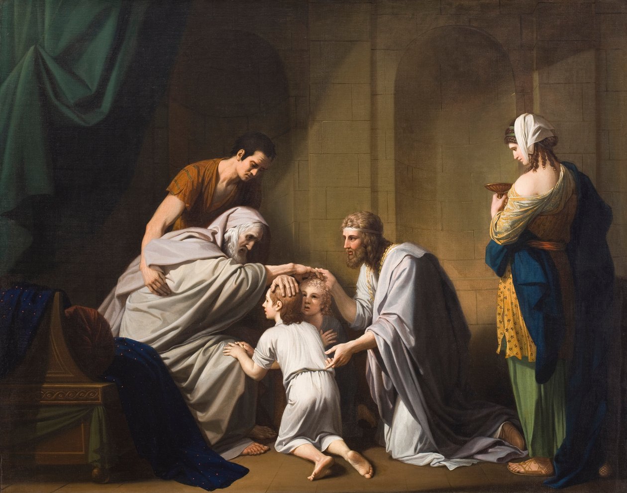 Jaakob siunaa Efraimin ja Manassen, 1766-68. tekijältä Benjamin West