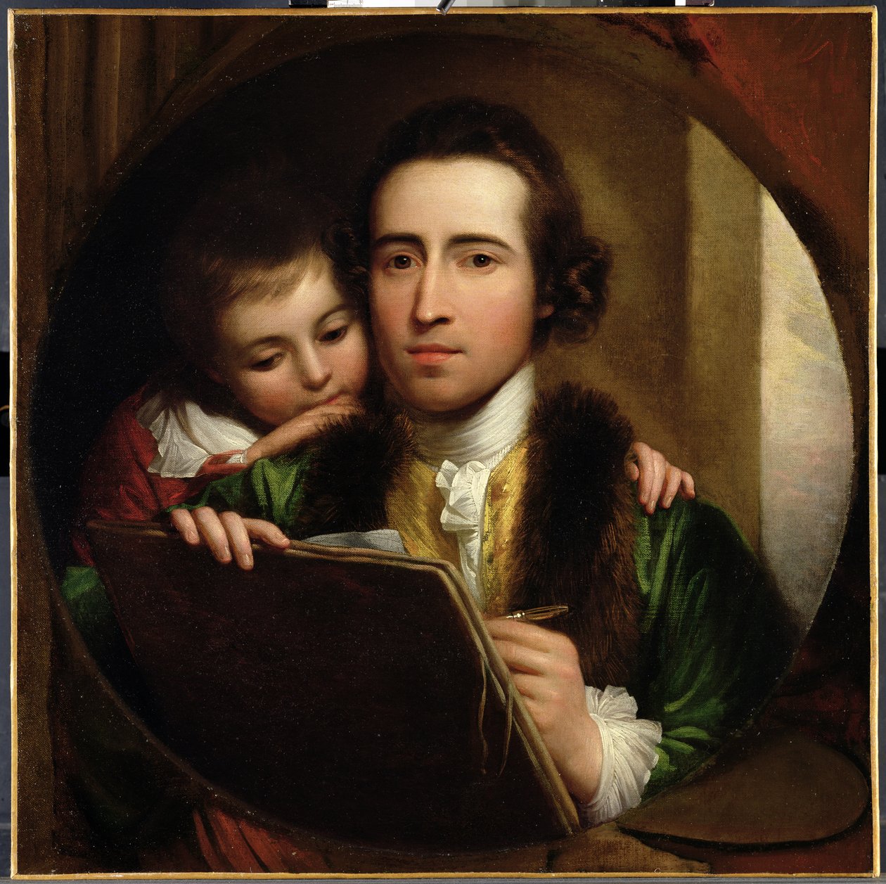 Taiteilija ja hänen poikansa Rafael, n. 1773 tekijältä Benjamin West