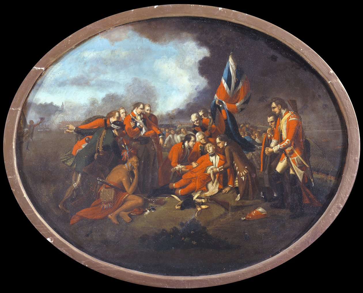 Kenraali Wolfen (1727-59) kuolema 13. syyskuuta 1759, noin 1770 (öljy kuparilevylle) tekijältä Benjamin West