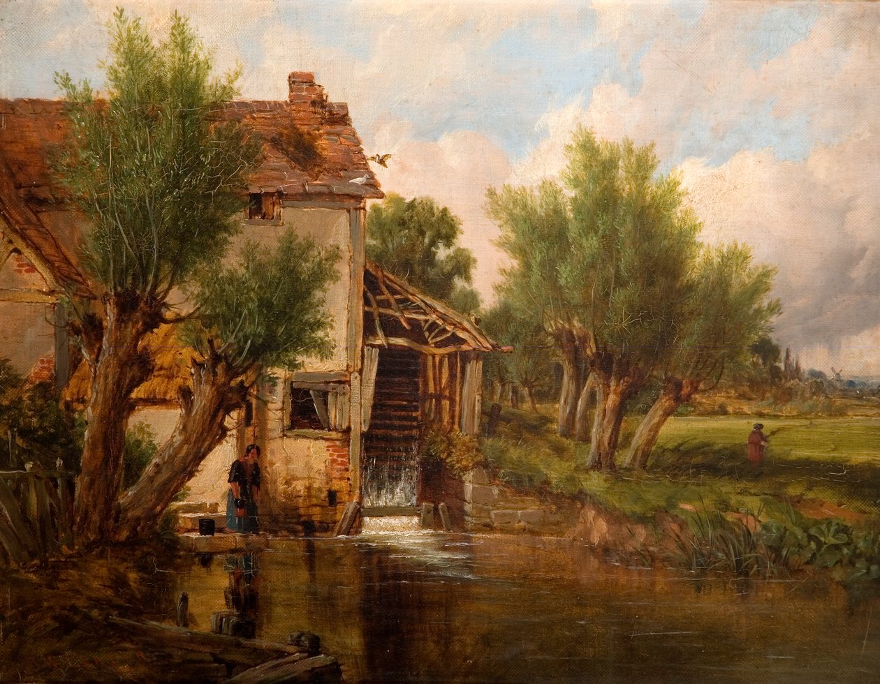Vanha mylly lähellä Worcesteria, 1880 tekijältä Benjamin Williams Leader