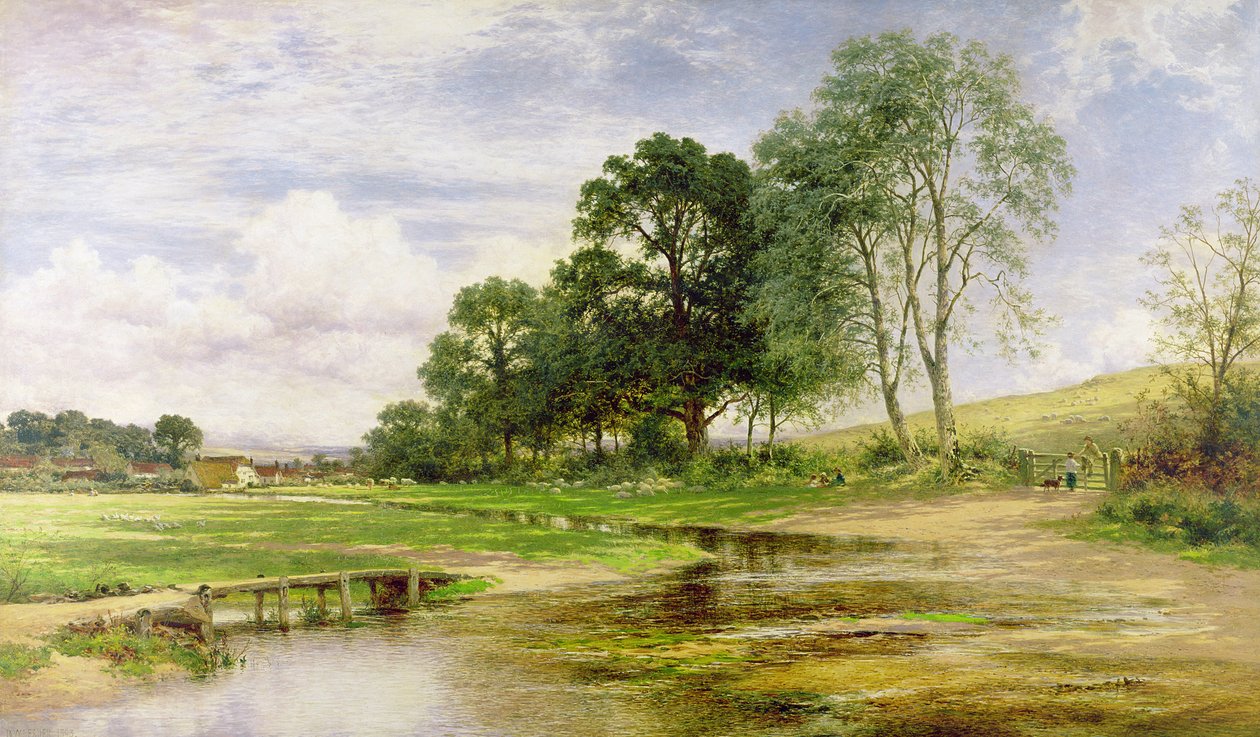 Tekijä: Mead and Stream, 1893 tekijältä Benjamin Williams Leader