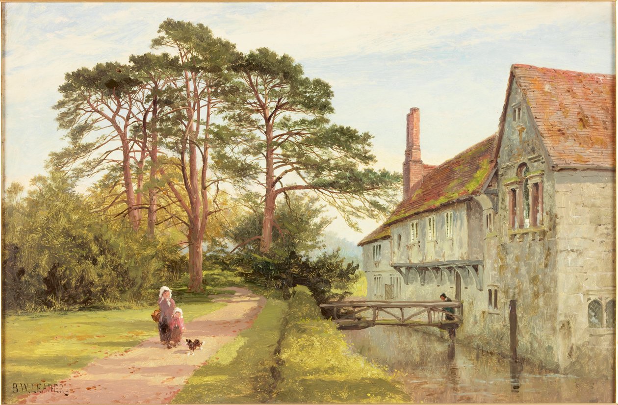 Ightham Mote, Kent, n. 1868 tekijältä Benjamin Williams Leader