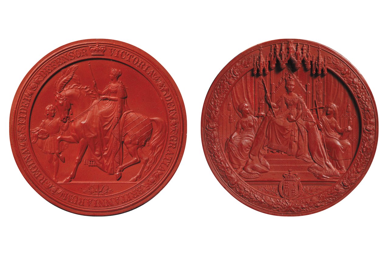 Kuningatar Victorian ensimmäinen suuri sinetti, noin 1838 (vaha). tekijältä Benjamin Wyon