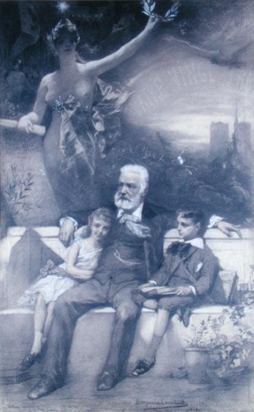 Victor Hugo (1802-85) ja hänen lapsenlapsensa tekijältä Benjamin  Constant