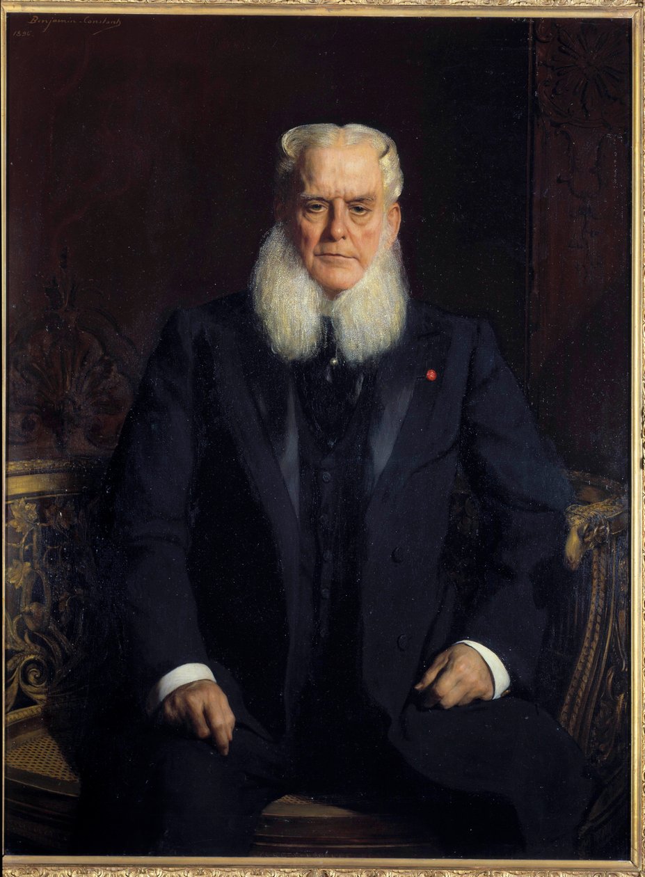 Alfred Chauchardin (1821-1909) muotokuva, Louvren myymälöiden perustaja, keräilijä, Musees Nationalsin lahjoittaja. Jean Josephin (Jean-Joseph) maalaus Constant dit Benjamin Constant (Benjamin-Constant) (1845-1902). 1896 Su. 1,3x0,96 m Pariisi, musee d