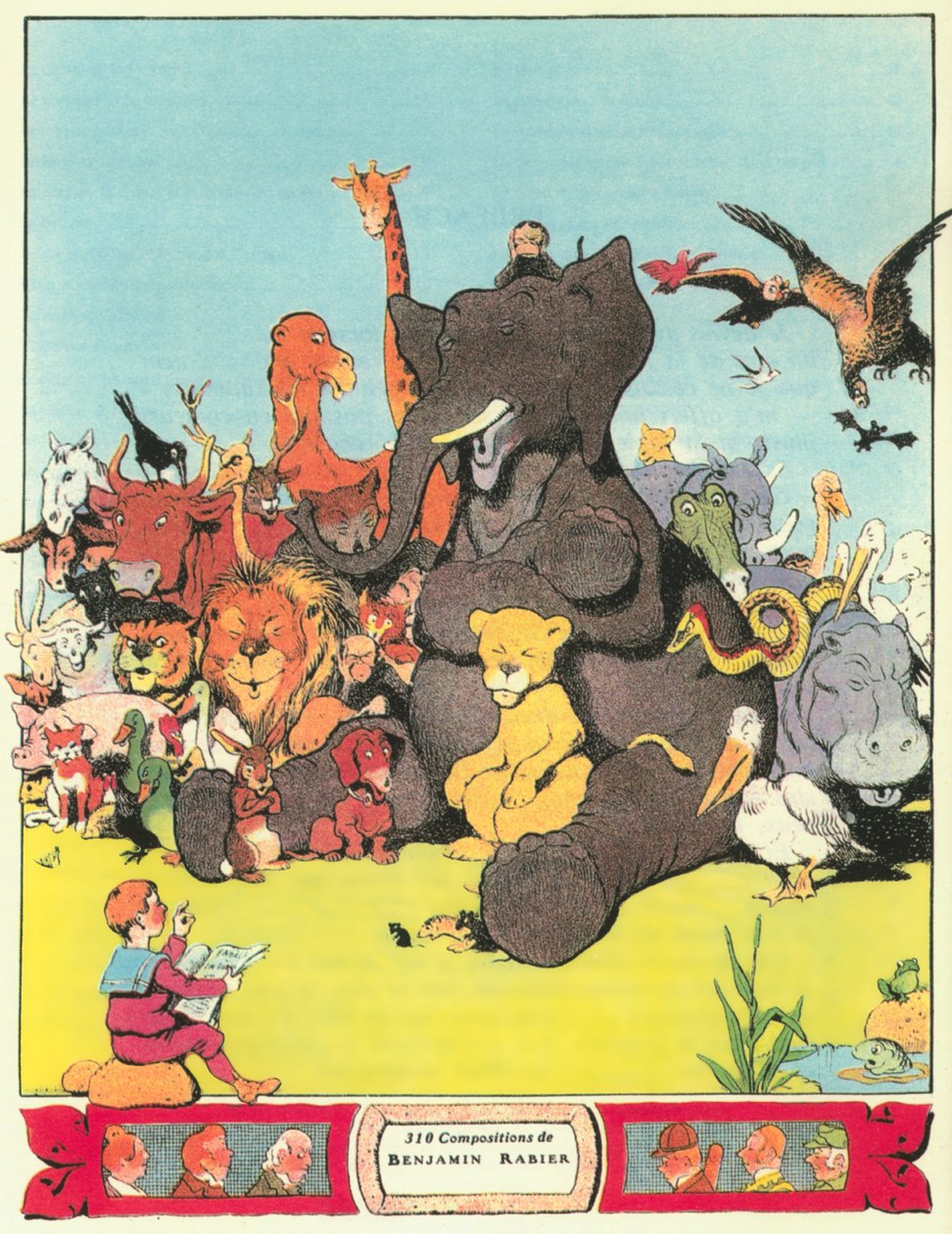 Kuvitus Jean de la Fontainen teoksesta "Fables". tekijältä Benjamin (after) Rabier
