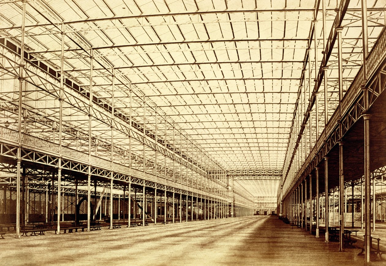 The Nave at Crystal Palace, Hyde Park, maaliskuu 1852 (albumiiniprintti kalotyyppinegatiivista) tekijältä Benjamin Brecknell Turner