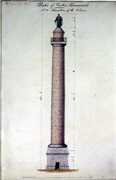 Yorkin herttuan muistomerkin korkeusasema, Carlton Gardens, Lontoo. tekijältä Benjamin Dean Wyatt