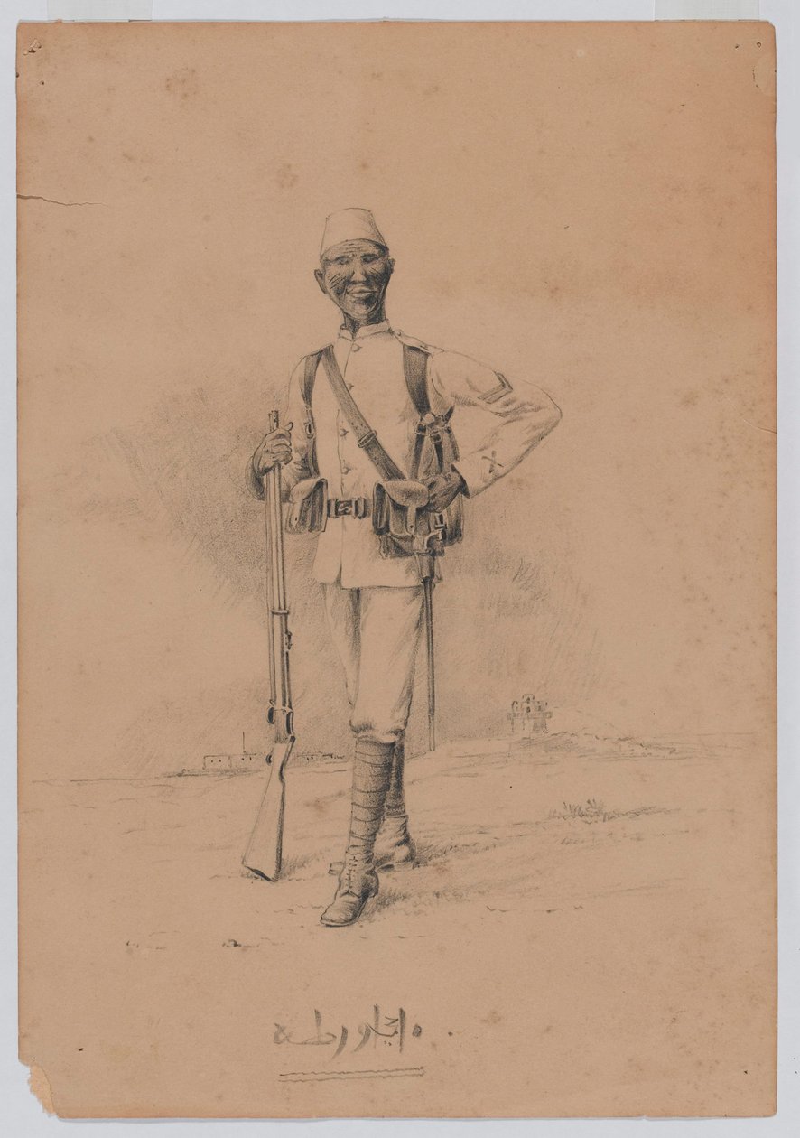 10. Sudanin pataljoonan sotilas, n. 1889 (akvarelli) tekijältä Benjamin Donisthorpe Alsop Donne