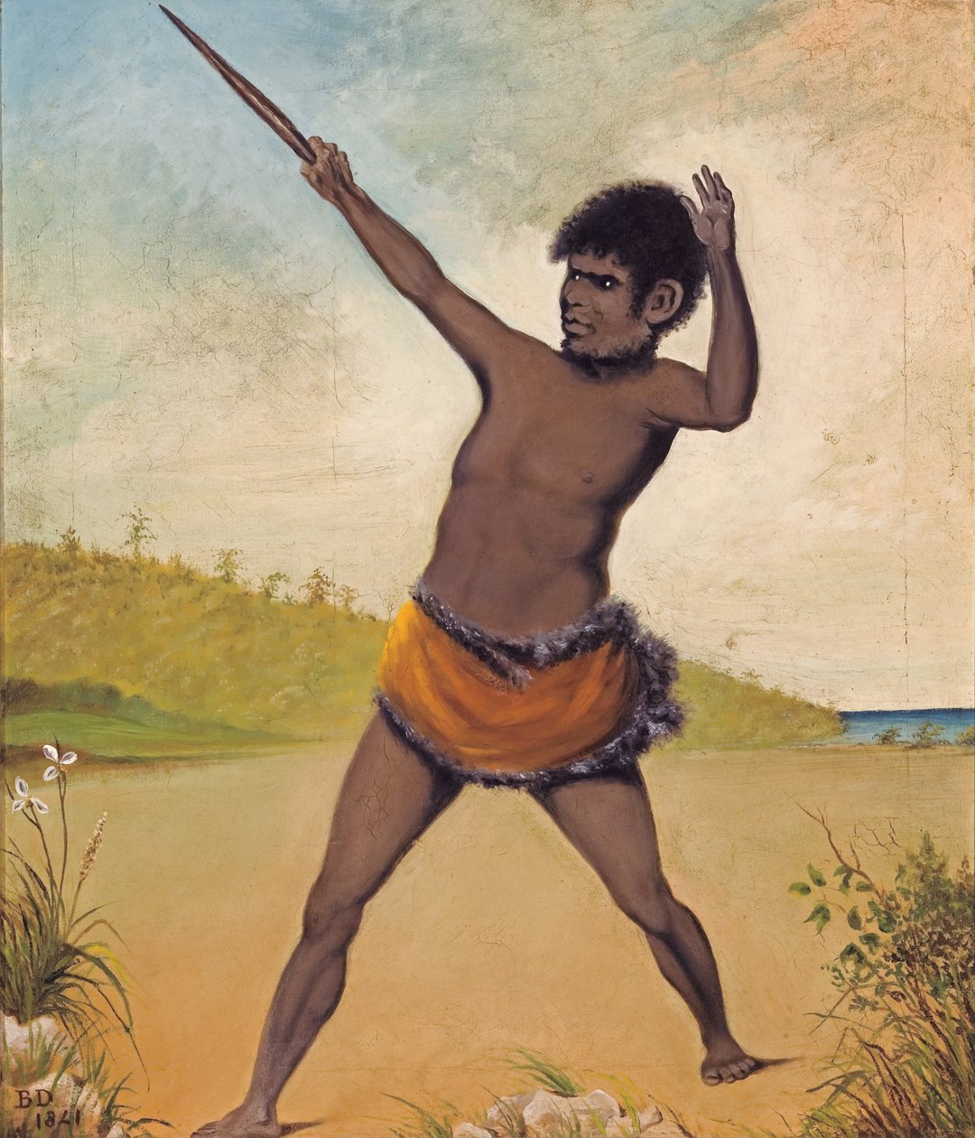 Jack, Tasmanian aboriginaali, jolla on klubi tekijältä Benjamin Dutterrau