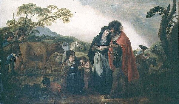 Laban ja Rebecca (paneeli) tekijältä Benjamin Gerritsz. (after) Cuyp