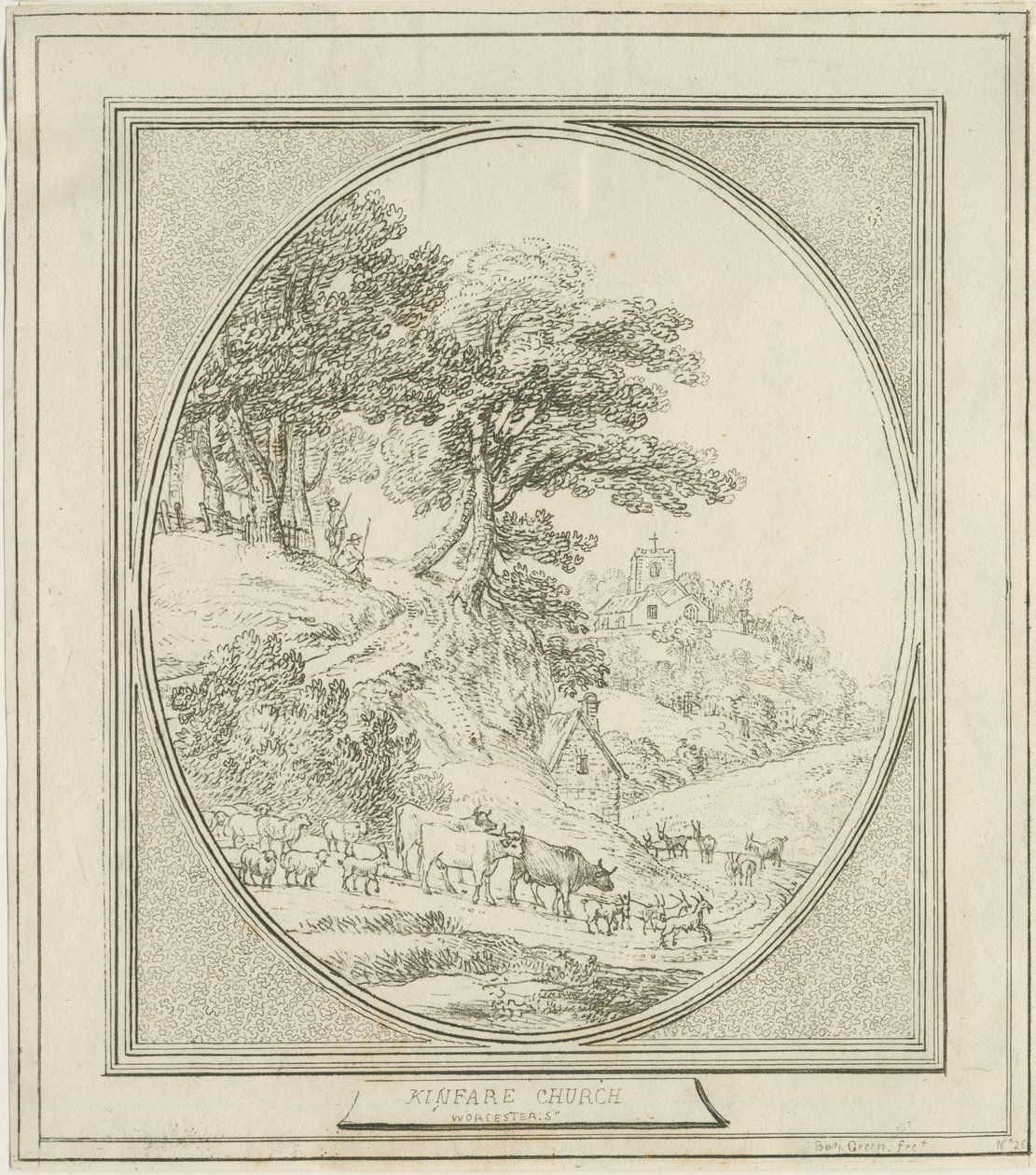 Kinverin kirkko: etsaus ja [?1700-luku] tekijältä Benjamin Green