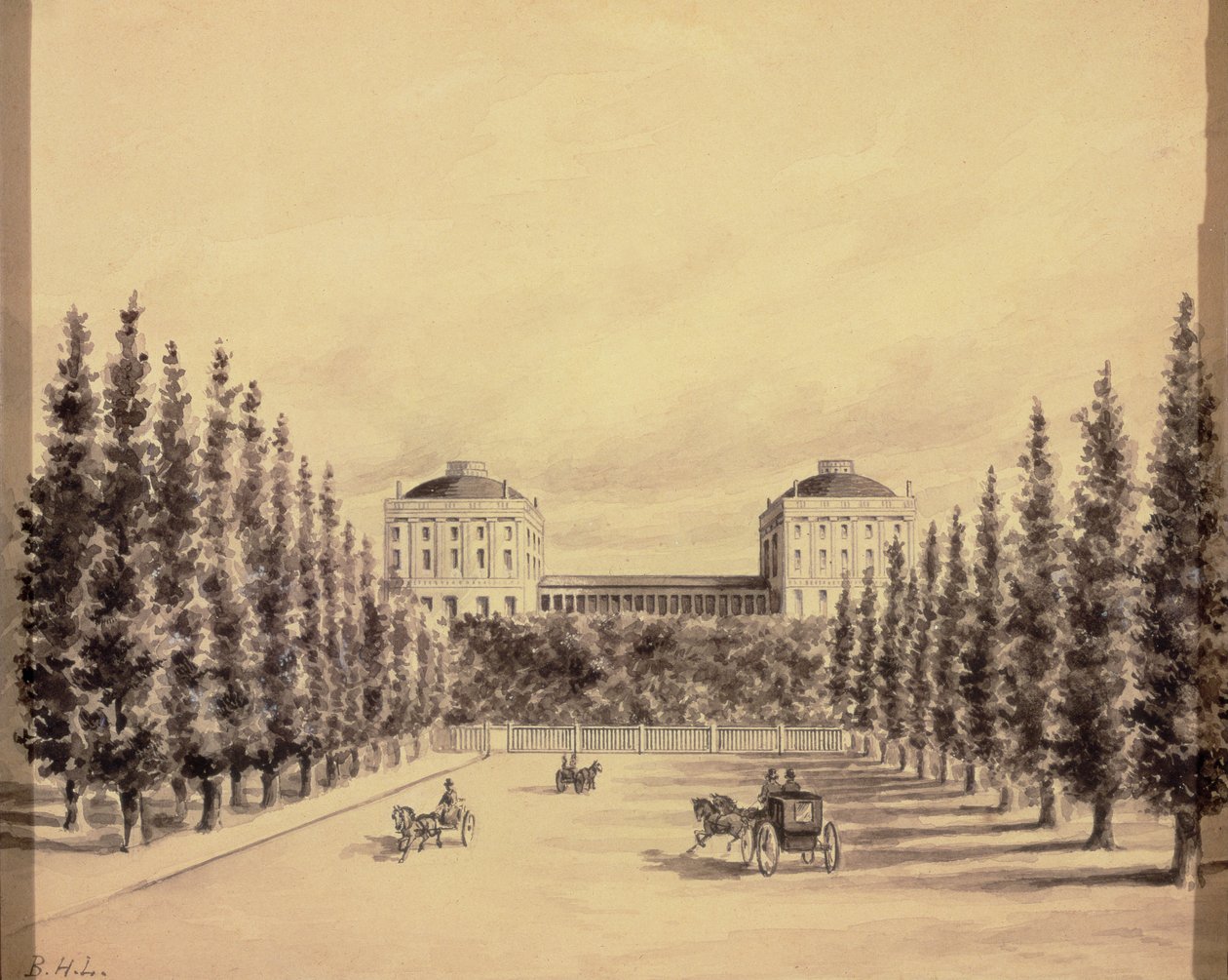 Yhdysvaltain Capitol Pennsylvania Avenuelta, n. 1814 tekijältä Benjamin Henry Latrobe