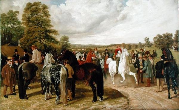 Hevosmessut, Southborough Common, John Frederick Herring Snr:n maalauksen jälkeen. tekijältä Benjamin Herring