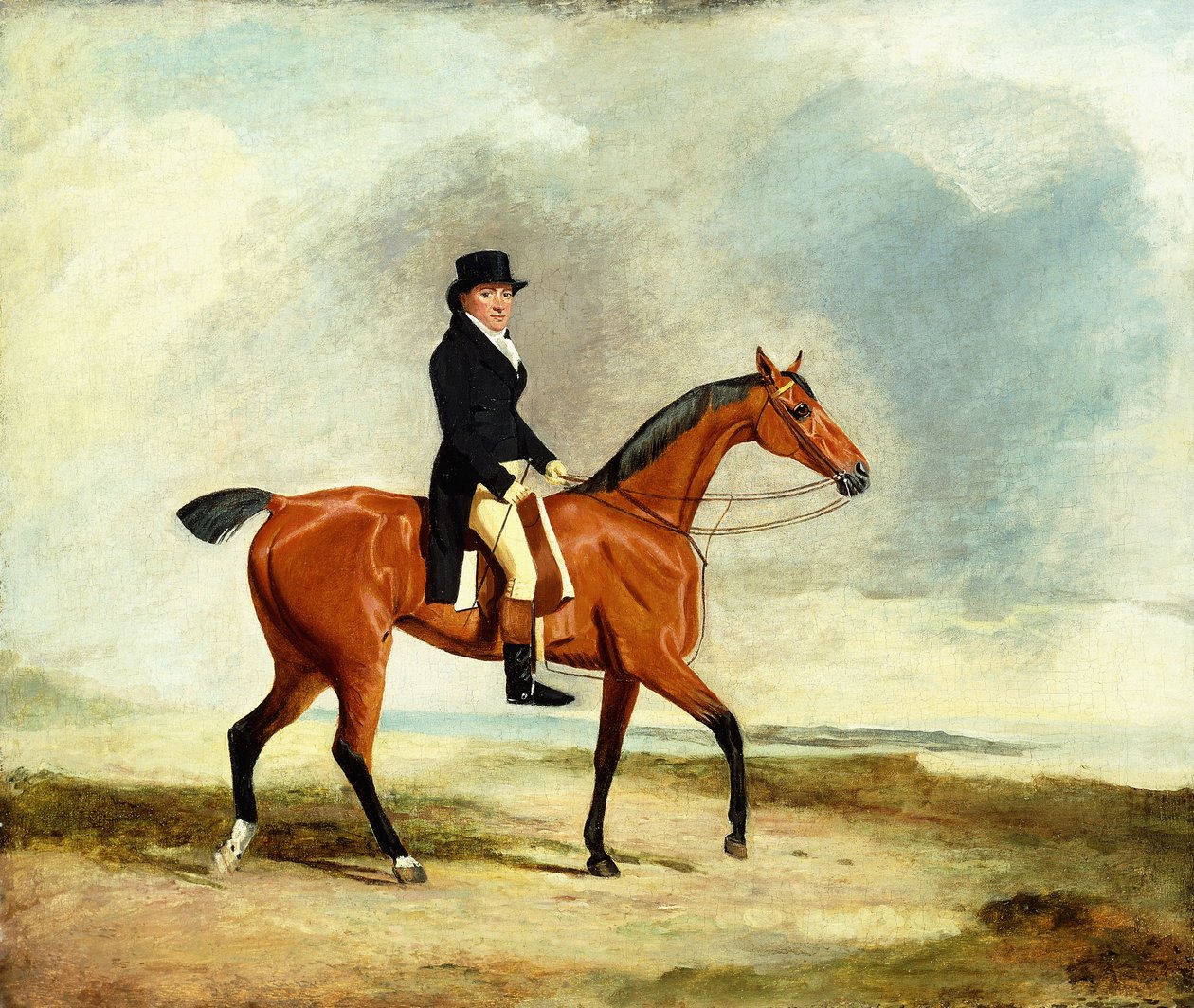 Francis Const Bay Hunterilla ratsastamassa lähellä merta, 1806 tekijältä Benjamin Marshall