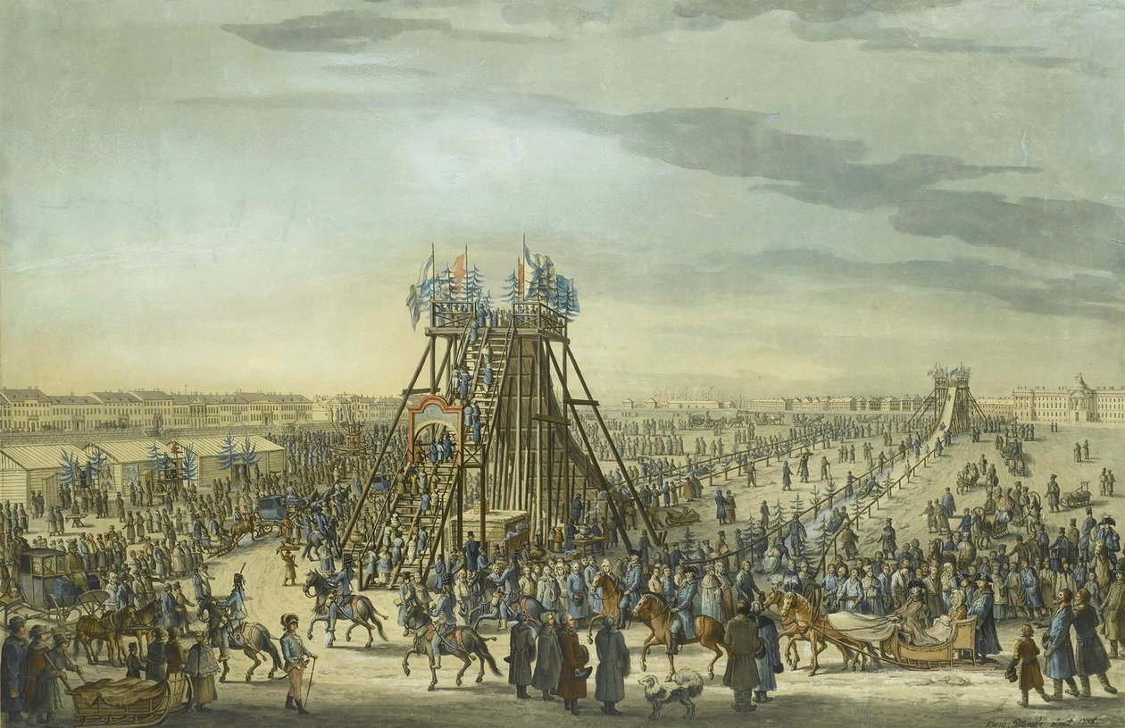 Katariina Suuri vierailemassa Jäävuorella Pietarissa, 1788 tekijältä Benjamin Paterssen