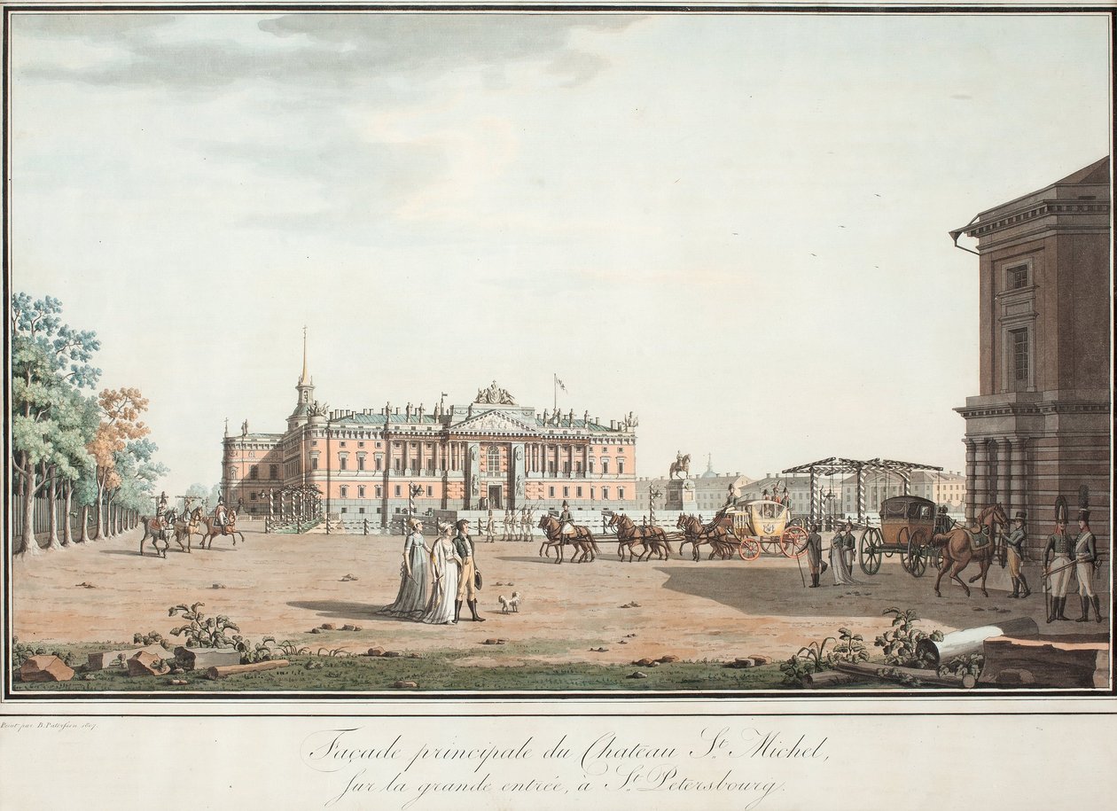 Näkymä Mikaelin palatsista Pietarissa, n. 1806 tekijältä Benjamin Paterssen