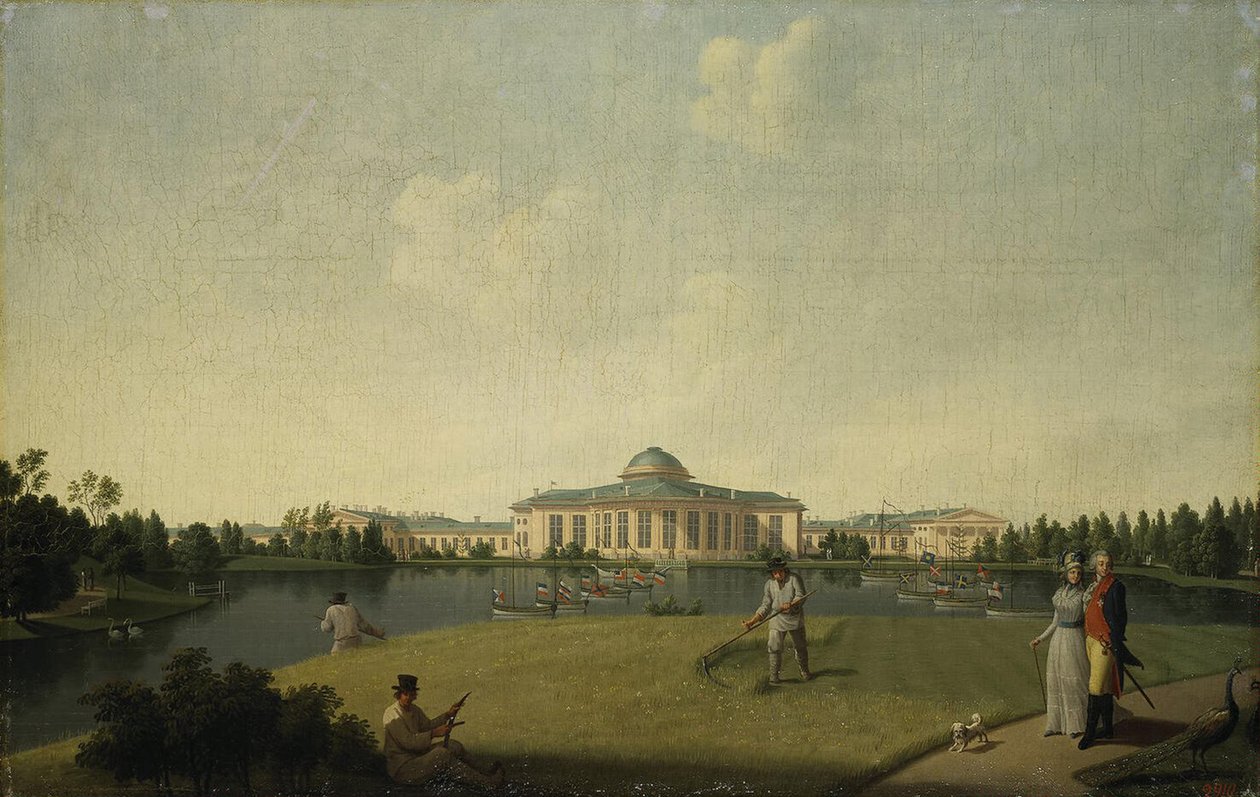 Näkymä Tauriden palatsille puutarhasta, ennen vuotta 1797 tekijältä Benjamin Paterssen