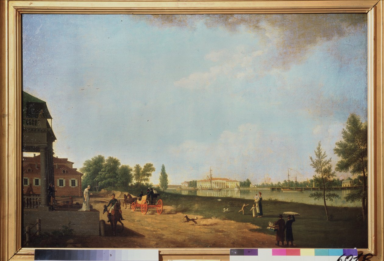 Näkymä Kamennyn palatsille (Island of Stone), Pietarissa. Benjamn Paterssenin (1748-1815) maalaus öljy kankaalle tekijältä Benjamin Patersson