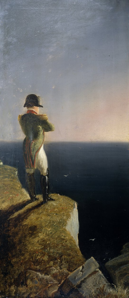 Napoleon Elballa pohtimassa St. Helenaa, n. 1844 (öljy kankaalle) tekijältä Benjamin Robert Haydon