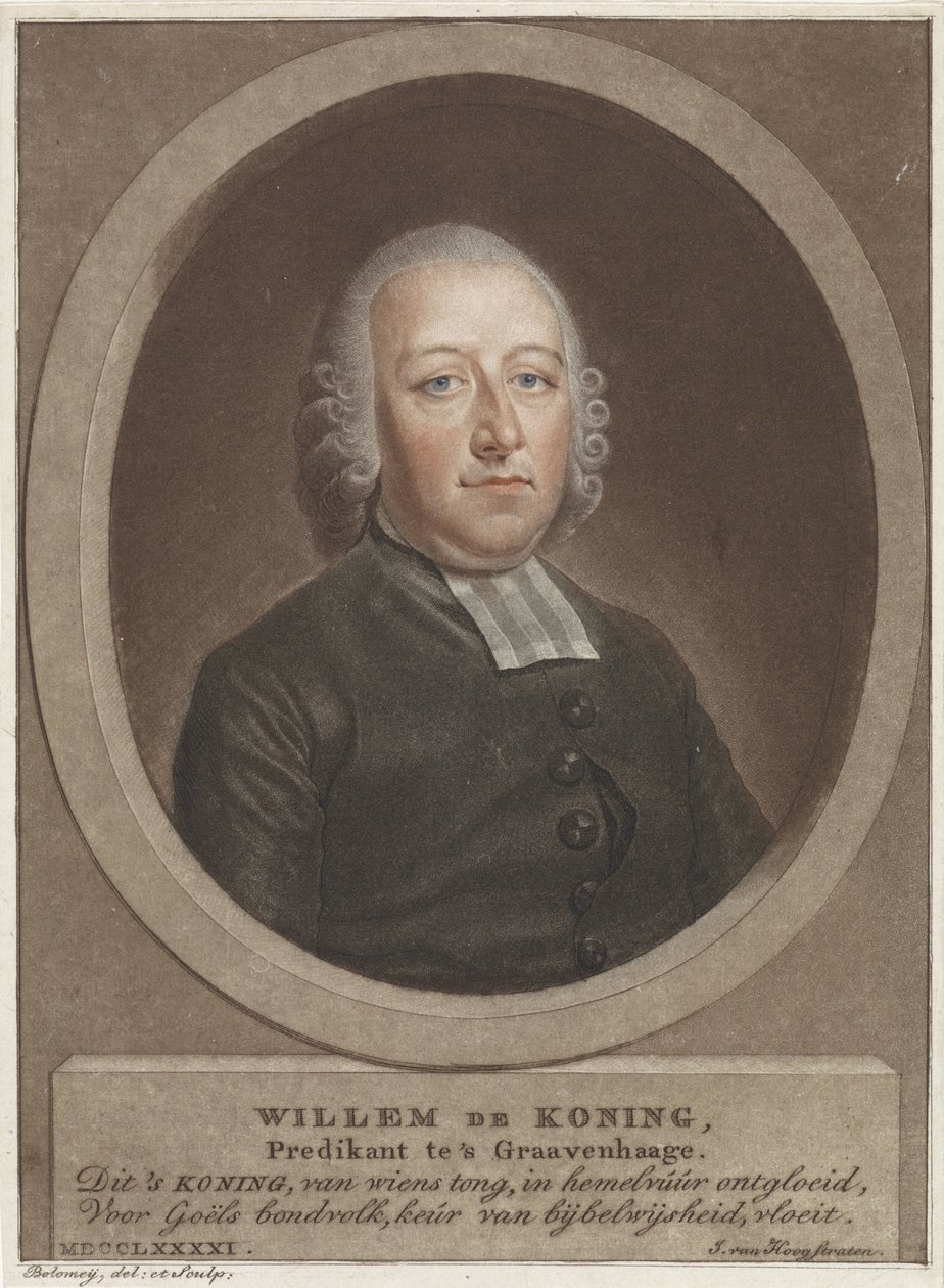 Saarnaaja Willem de Koningin muotokuva tekijältä Benjamin Samuel Bolomey