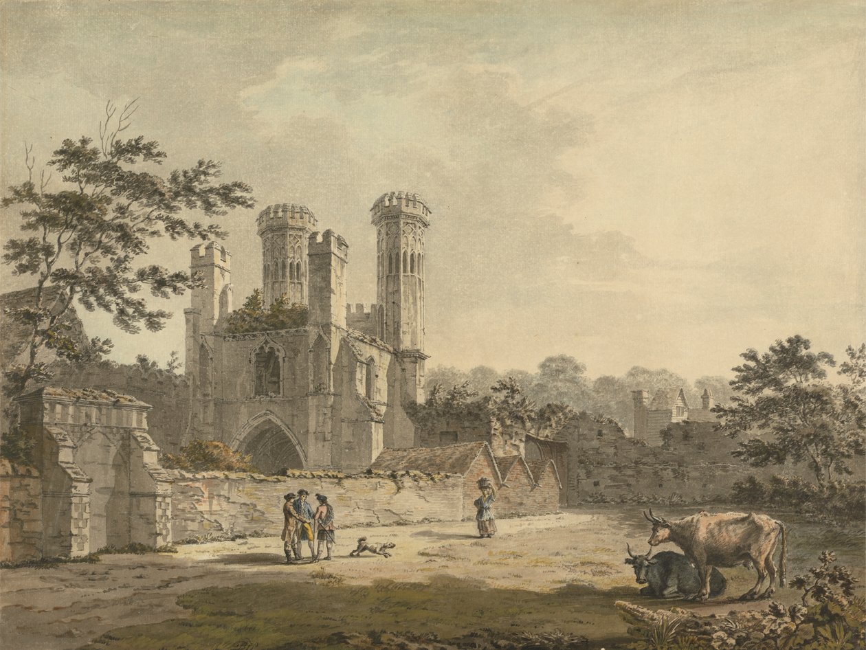 Kaakkoisnäkymä St. Augustinuksen luostarin portille, Canterbury, Kent tekijältä Benjamin Thomas Pouncey