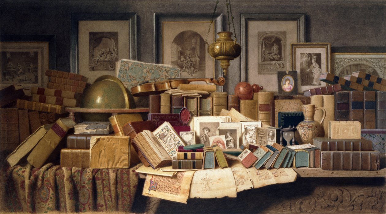 A Connoisseurs Corner (lyijykynä ja akvarelli) tekijältä Benjamin Walter Spiers