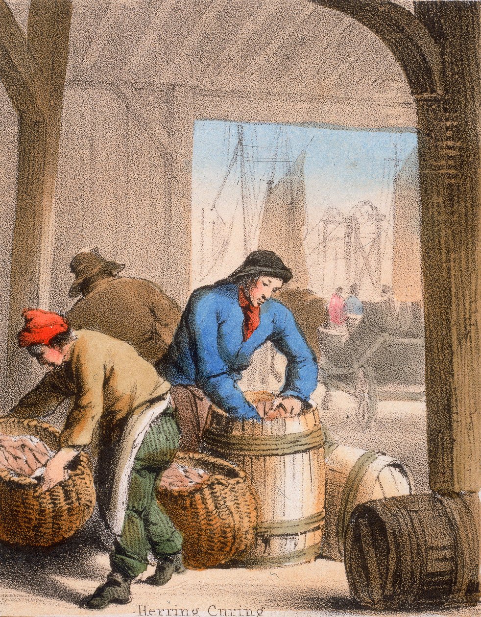 Herring Curing, c1845 tekijältä Benjamin Waterhouse Hawkins