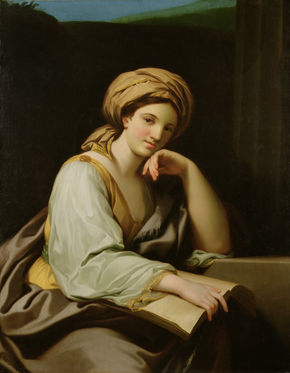 Sibylli kirjan kanssa, Rafael Mengsin (1728-79) maalauksen mukaan, noin 1761 (öljy kankaalle). tekijältä Benjamin West