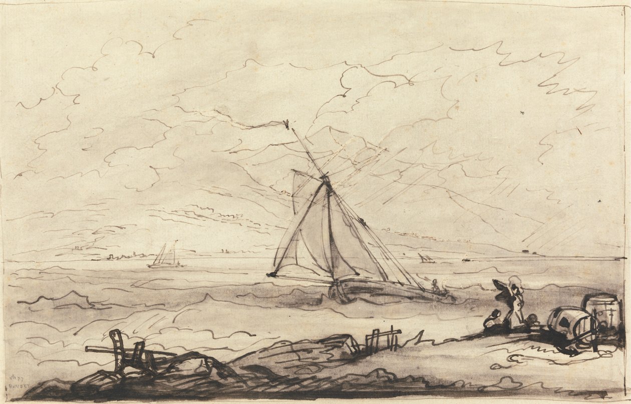 Myrsky vuoristoisella rannikolla tekijältä Benjamin West