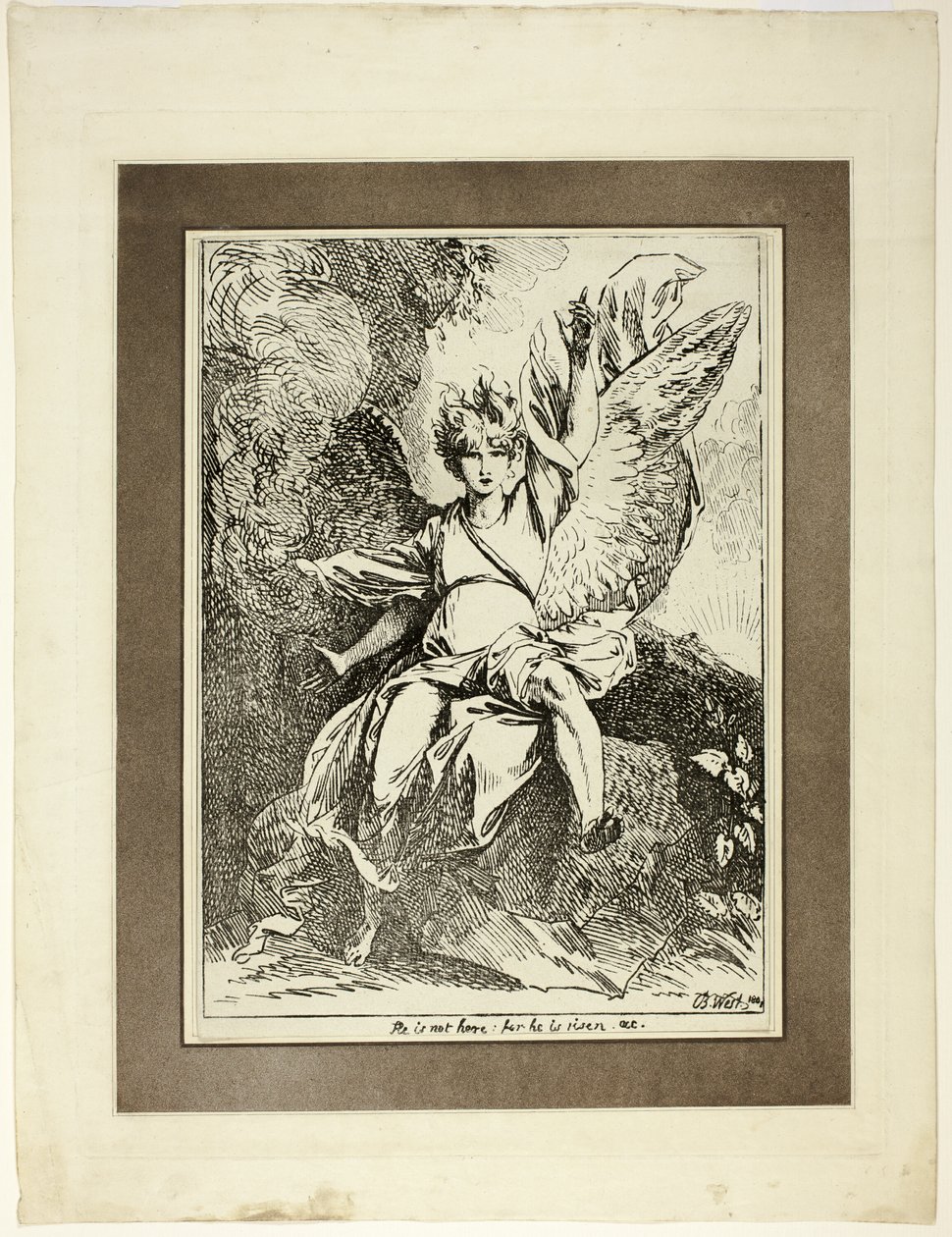 Angel of the Resurrection, Specimens of Polyutography -lehden ensimmäisestä numerosta tekijältä Benjamin West