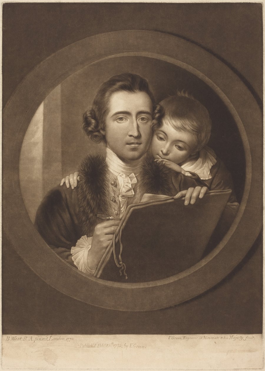 Benjamin West ja hänen poikansa Raphael Lamar West tekijältä Benjamin West